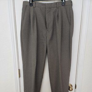 Gianfranco Ruffini dress pants - 34x32 - pleated/cuffed - Olive color